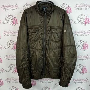 Kuhl jacket coat zip up brown cargo style Olive Green Jacket